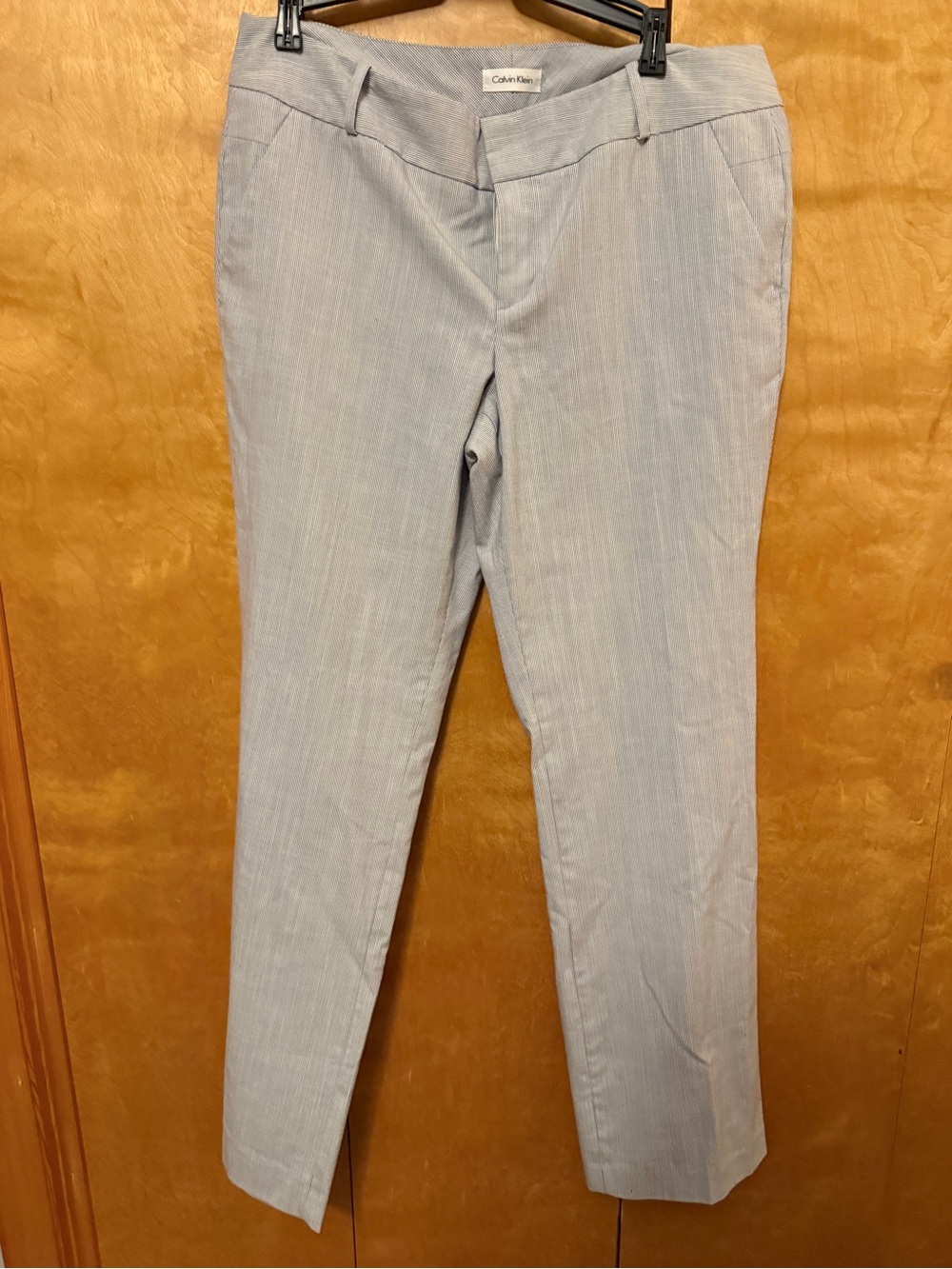 Calvin Klein Light Gray Pinstripe Women's Dress Trousers size 12
